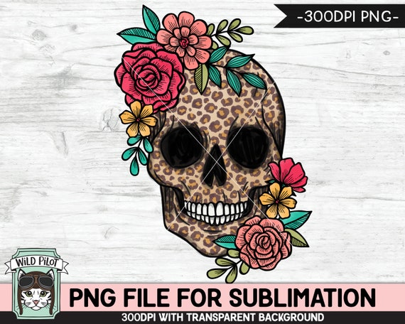 Printify Floral Skeleton T-Shirt