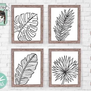 Tropical Leaves SVG, Palm Leaves SVG files, Monstera Leaf svg file, Tropical Plant svg file, Tropical Leaves cut file, Leaf svg file, Fern