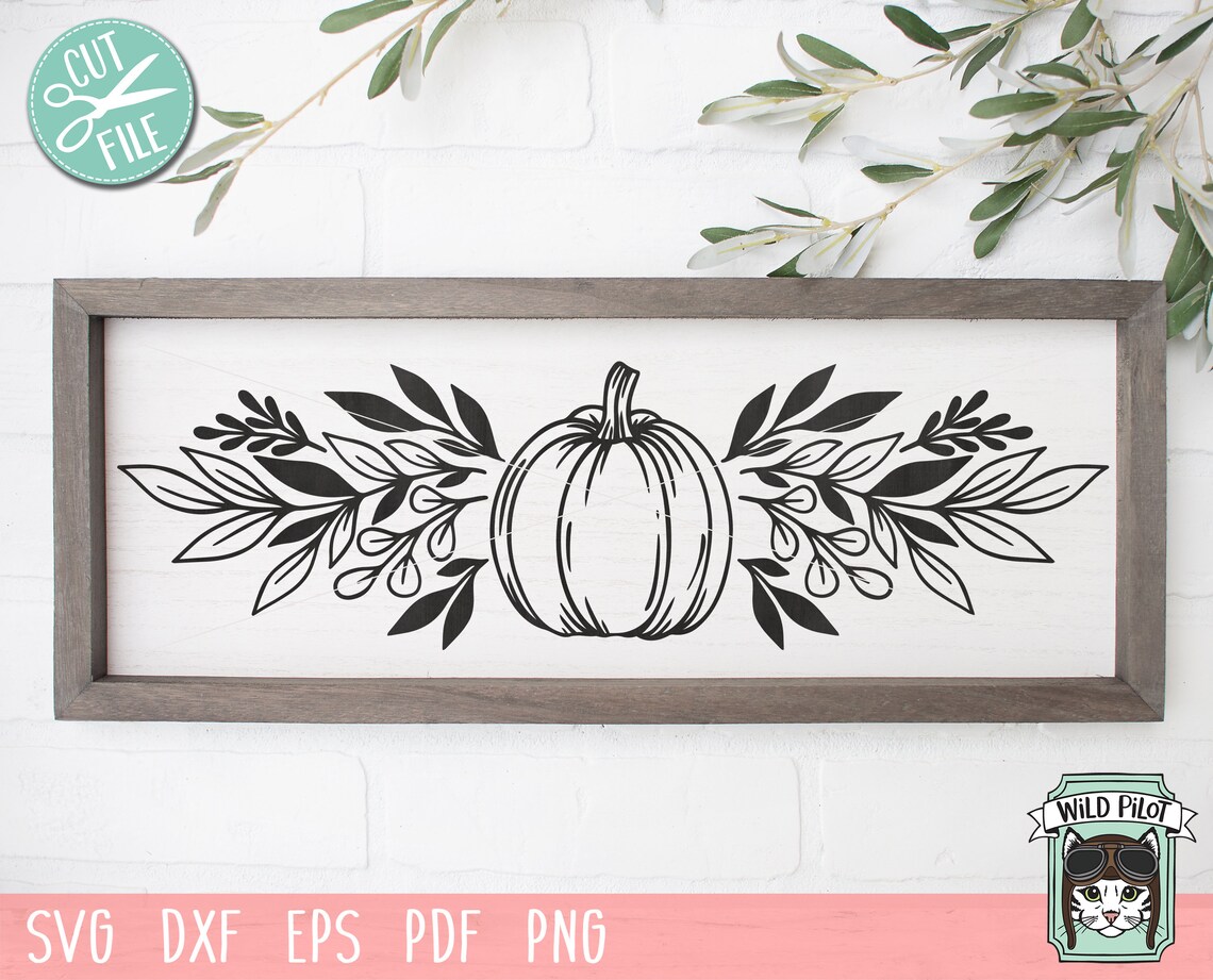 Pumpkin Border Svg File Pumpkin Svg Pumpkin Leaves Border - Etsy