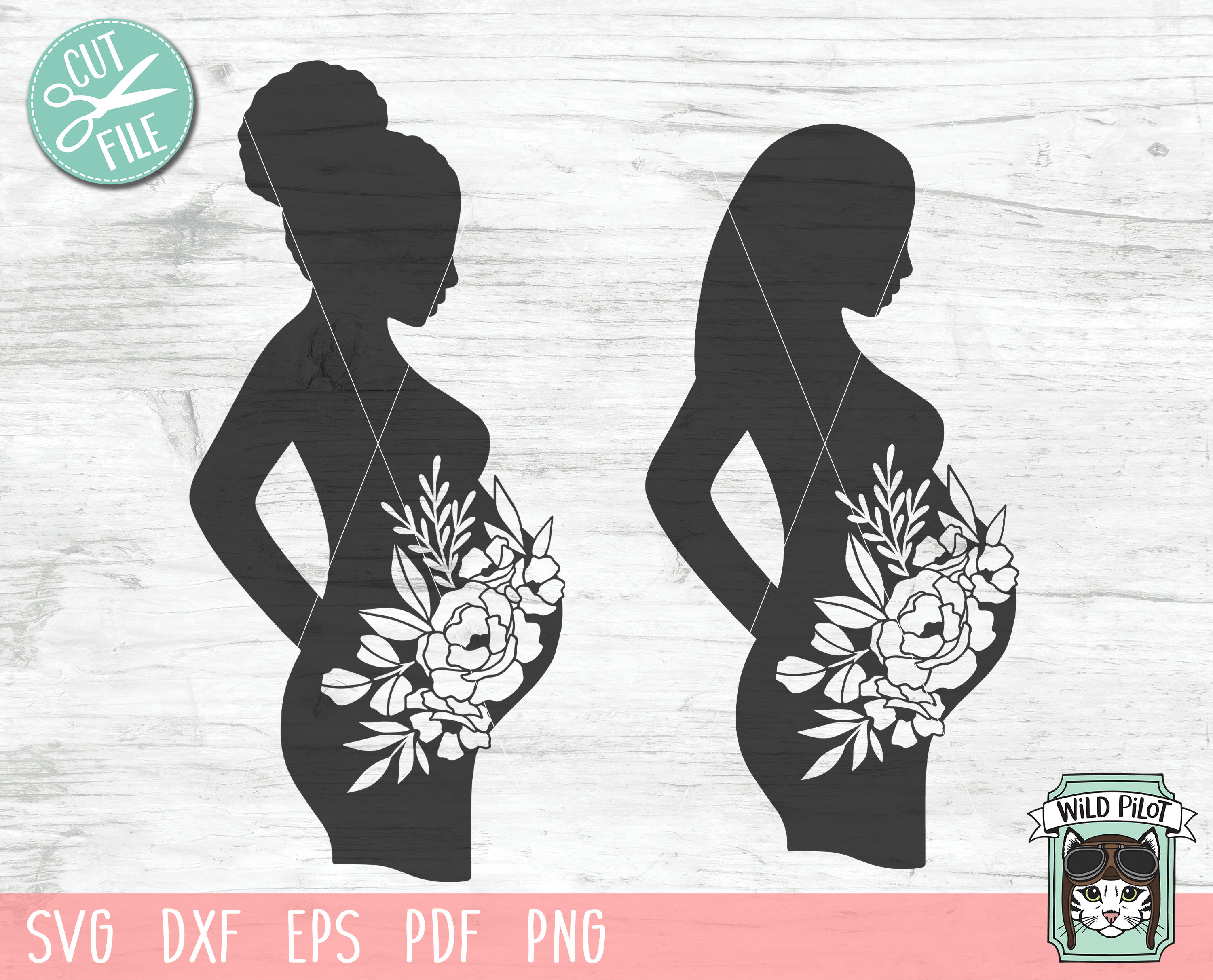 Pregnant Woman Flowers SVG File Pregnancy Svg Fertility Svg Etsy