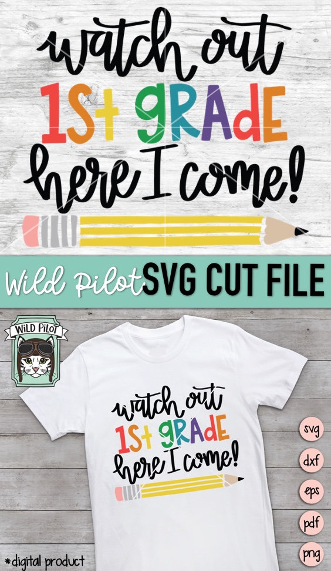 Back to School SVG First Day of School SVG Watch Out 1st - Etsy