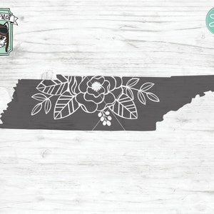 Tennessee svg bestand, Tennessee Silhouet svg, Tennessee bloemen svg, Tennessee cut bestand, State clipart, Floral State svg, State SVG, Flower