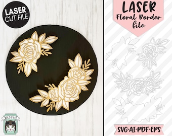 Flower LASER Cut file SVG, Floral LASER File, Laser svg files, Layered Flower Laser Cut file svg, Flower cut file, Floral svg file