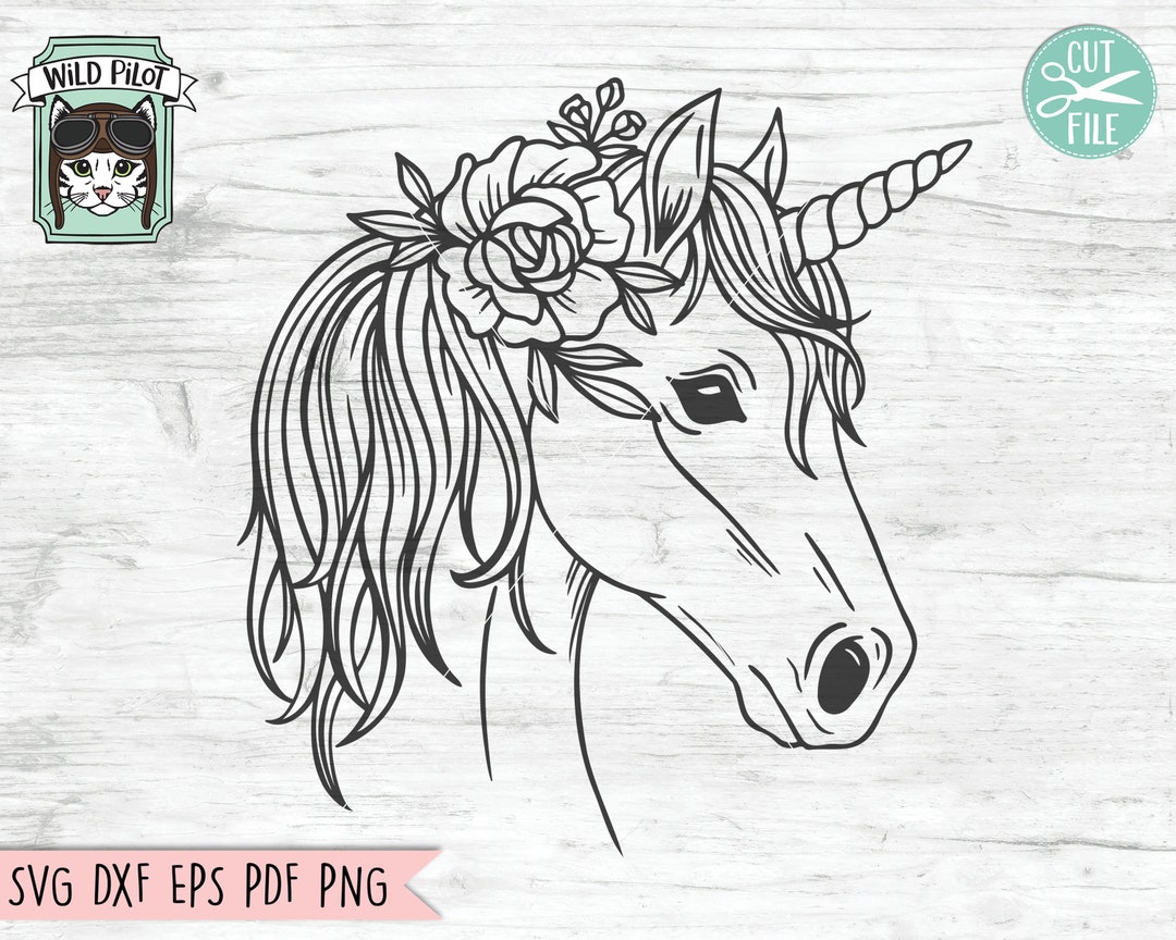 Unicorn SVG File Unicorn With Flower Crown SVG Unicorn Cut - Etsy