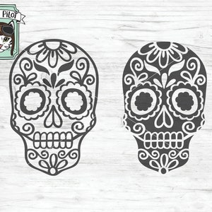 Sugar Skull SVG, Sugar Skull Cut File, Sugar Skull Clipart, Day of the Dead svg, dia de los muertos svg, Sugar Skull png, Halloween svg