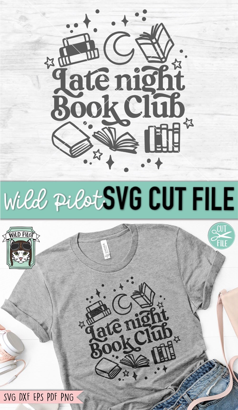 Late Night Book Club SVG, Book SVG, Reading SVG, Mystical Svg, Book ...