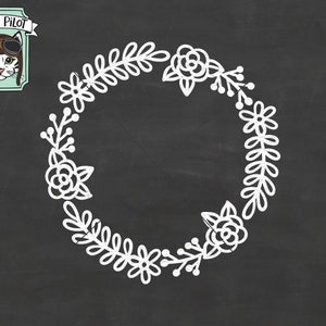 Kranz SVG-Datei, Blumenkranz Svg, Lorbeerblatt Kranz ClipArt, Monogramm Kranz Vektor, Kranz geschnitten Datei, Lorbeer Kranz Svg