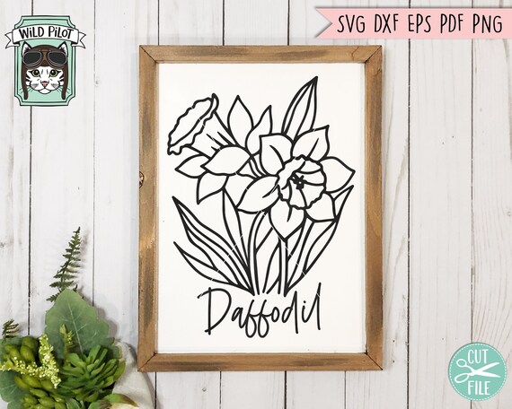 Flower SVG files, Floral svg file, Flower cut files, Flower Bouquet svg file, Floral Bouquet, Daffodil svg file, Botanical Illustration