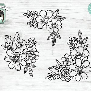 Flower SVG Files, Floral SVG files, Flower cut file, Flower Border svg, Flower Corner svg, Bundle, Floral, Floral Cut file, Rose svg, Daisy