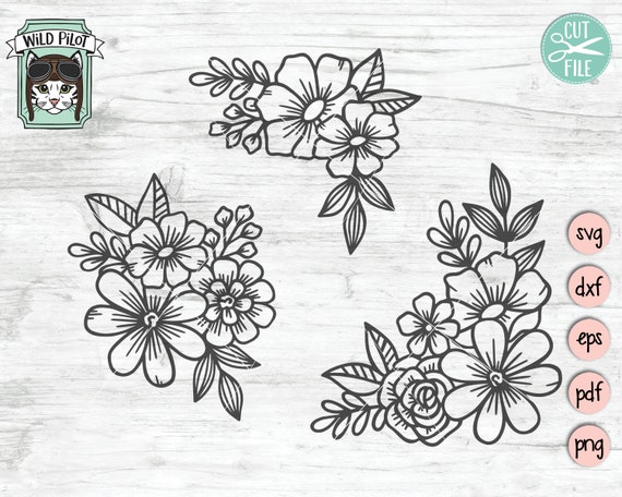 Flower SVG Files Floral SVG Files Flower Cut File Flower - Etsy