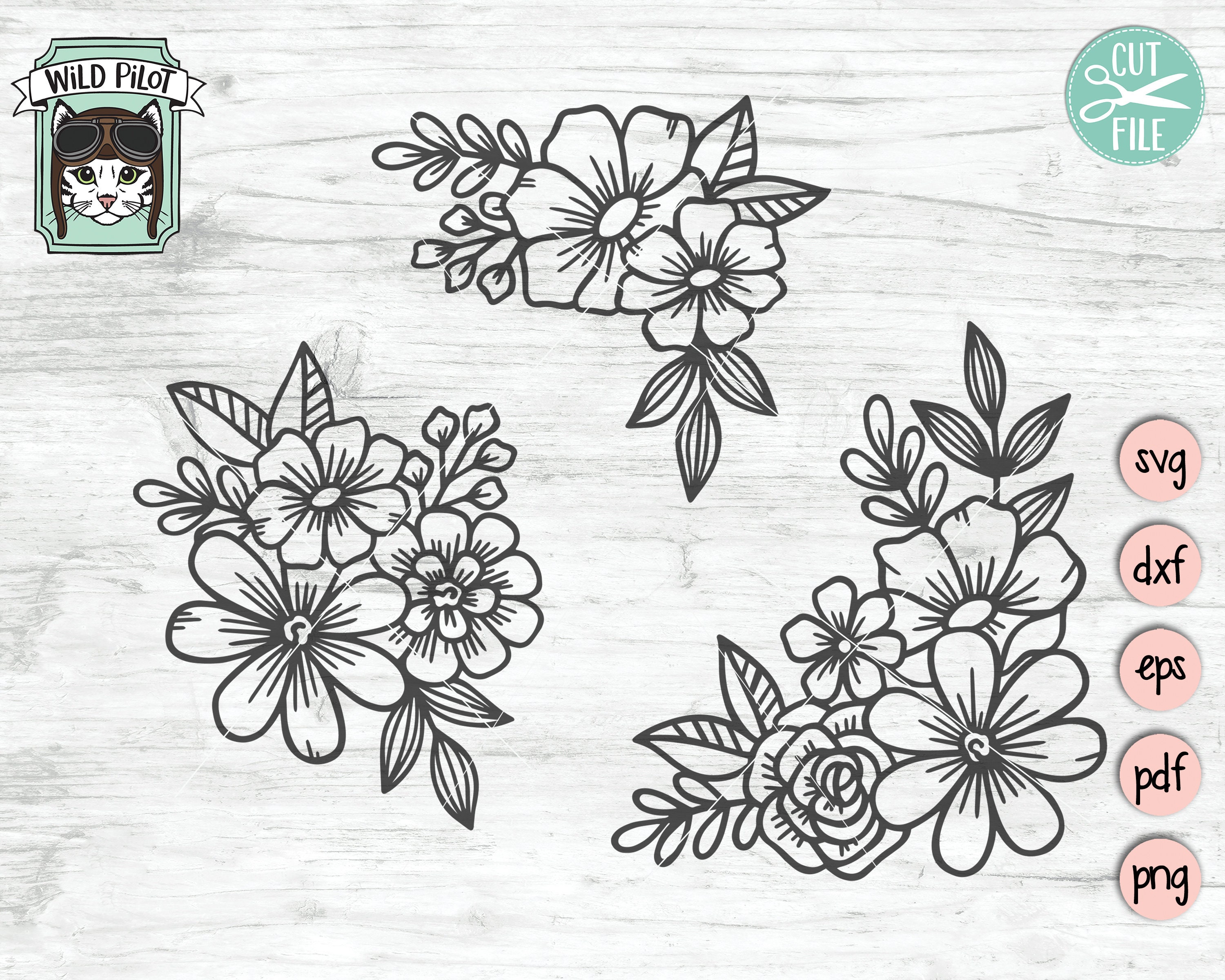 Flower SVG Files Floral SVG Files Flower Cut File Flower - Etsy Canada