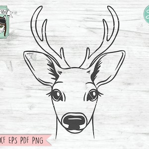 Deer svg file, Deer cut file, Animal Face, Deer Antlers svg, Deer Face svg, Animal svg, Animal Face, Christmas Reindeer svg file