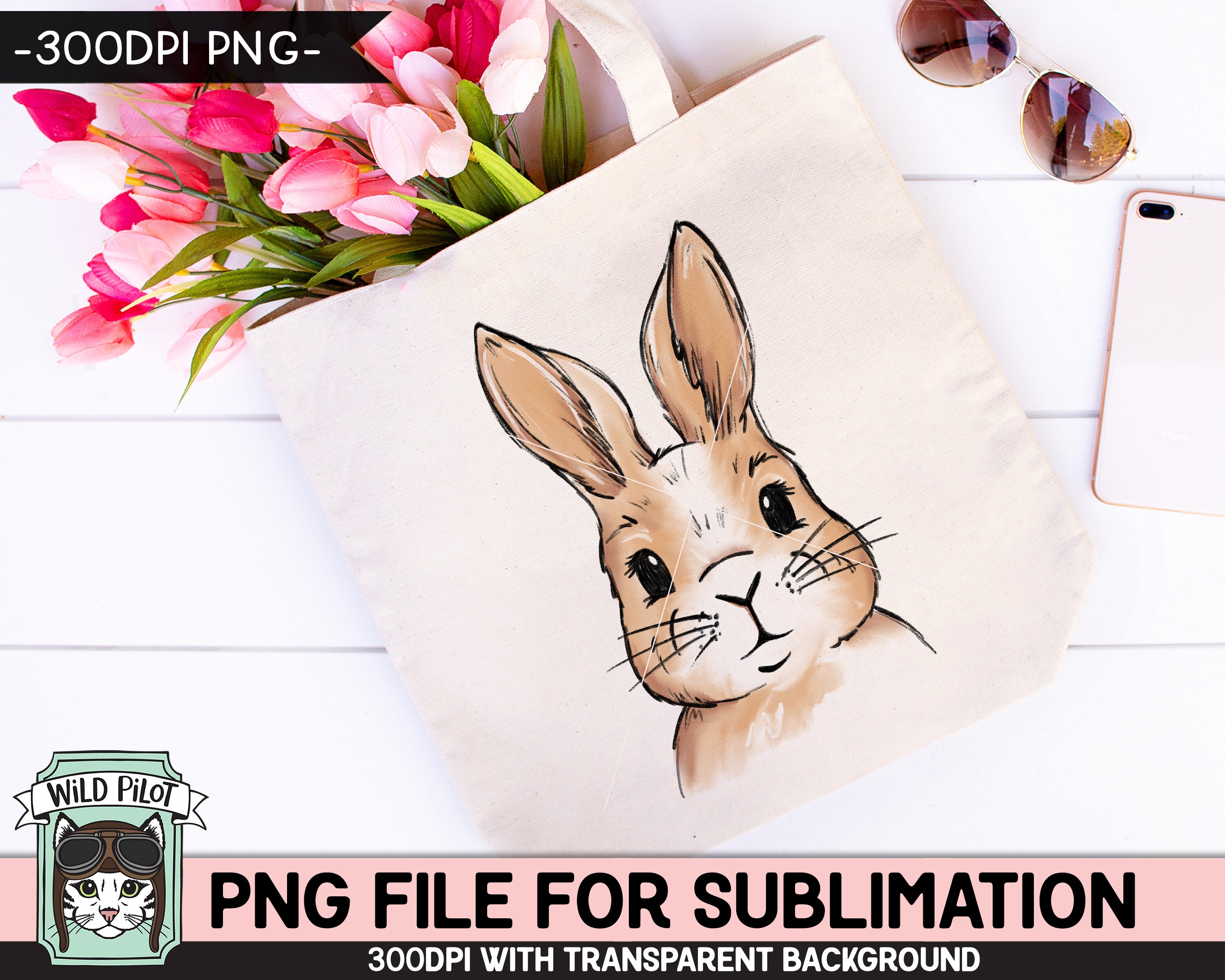 Bunny SUBLIMATION Design PNG, Easter Bunny Face Png File, Bunny Rabbit ...