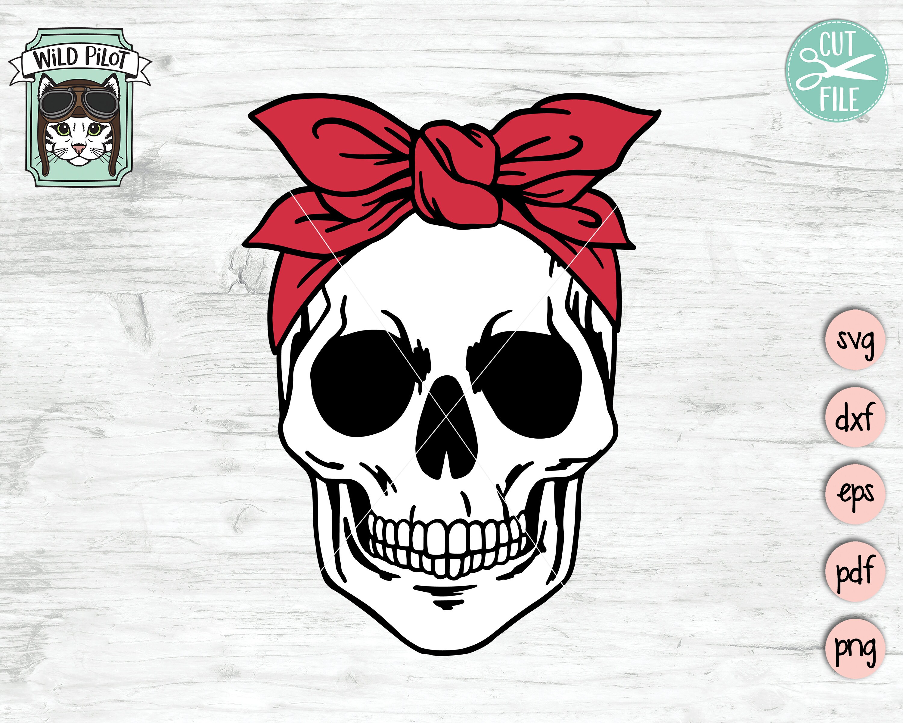 Bandana Svg File Skull Bandana Skull Svg Skull