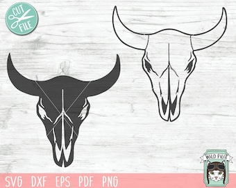 Cow Skull SVG Cut File, Bull Skull SVG, Cow Skull png, Southwest SVG, Boho svg, Longhorn svg, Buffalo svg, Bohemian svg, Tribal svg