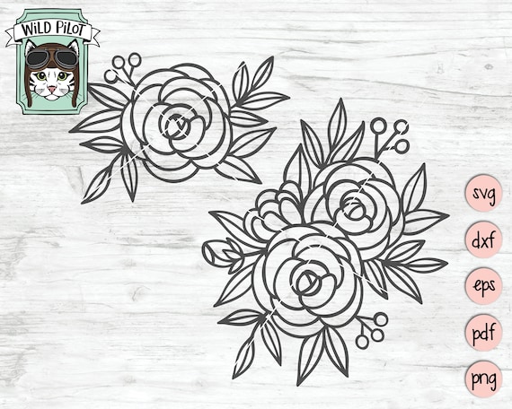 Download Flowers SVG file Roses SVG file Flowers cut file Roses cut ...