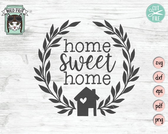 Download Home Wreath Svg File House Wreath Cut File Home Sweet Home Welcome Sign Real Estate Svg Monogram Frame Front Door
