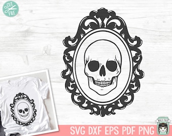 Halloween SVG File, Skull SVG, Skull Cut File, Halloween Cut File, Happy Halloween Clipart, Skull Clipart, Spooky svg, Skull png, Frame svg