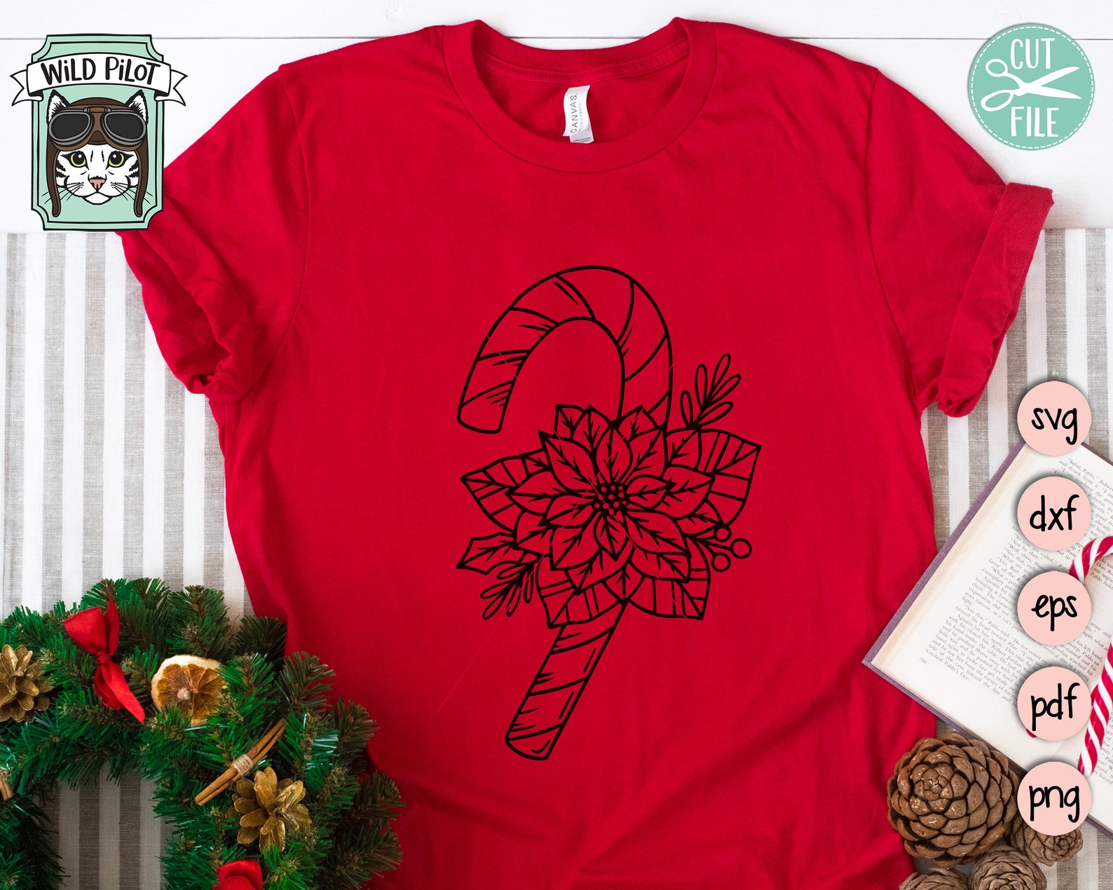 Candy Cane SVG file Christmas svg Candycane cut file | Etsy