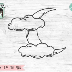 Halloween SVG File, Halloween Cut File, Moon SVG File, Moon Cut File, Clouds SVG, Clouds Cut File, Moon Clipart, Moon Vector, Clouds Clipart
