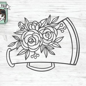 Cheerleading SVG file, Cheer svg, Cheerleading cut file, Cheerleader svg, Megaphone svg, Mom svg, Cheer cut file, floral svg, flowers svg