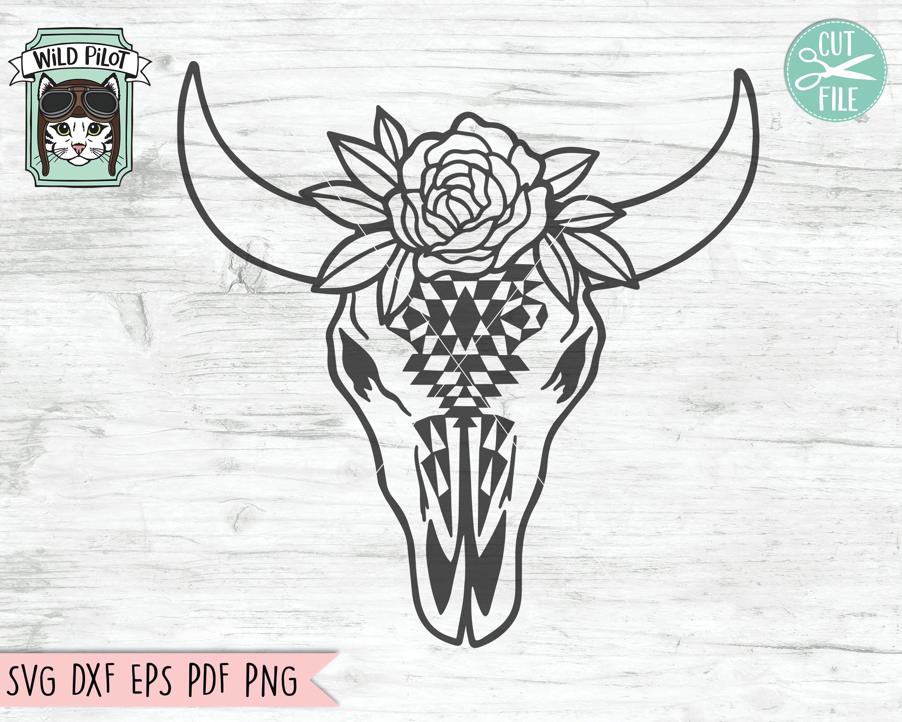 Custom Hand drawn Beautiful Mint Green Cow Skull & Flowers Hand-painted cow skulls inspired by western landscape for  main image 4