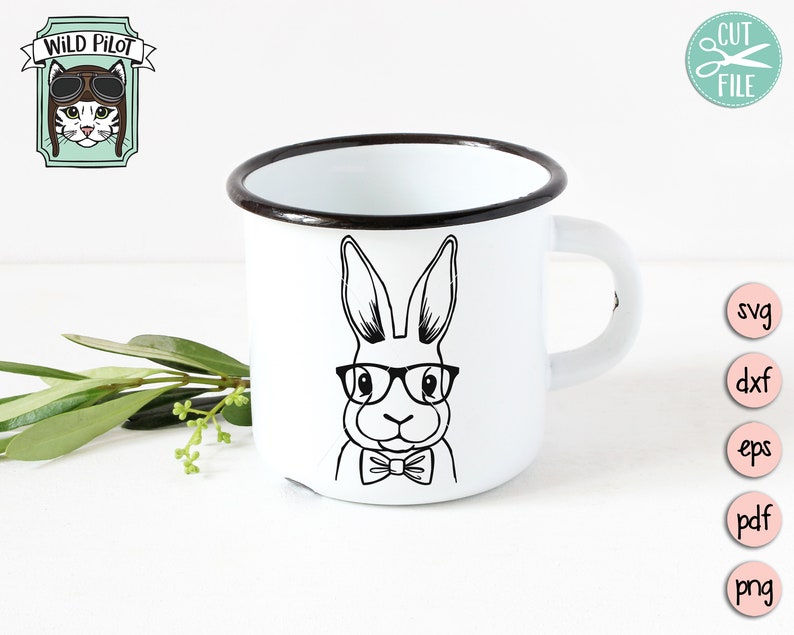 Download Rabbit Face SVG Rabbit with Glasses SVG Rabbit cut file | Etsy