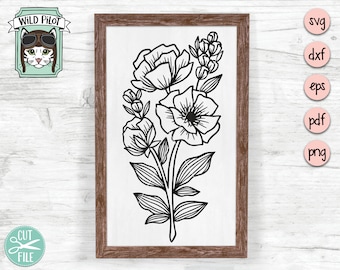 Flower SVG files, Bouquet SVG file, Bouquet of Flowers SVG, Flower cut files, Flower Clipart, Flower Bouquet, Floral Bouquet, Wedding svg
