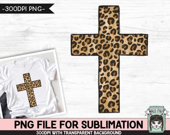 Leopard Cross SUBLIMATION design PNG, Easter Sublimation, Christian sublimation download, Religious png file, Leopard Cross download