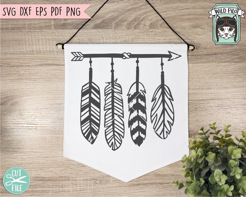Download Arrow and Feathers SVG file Hanging Feathers svg file | Etsy