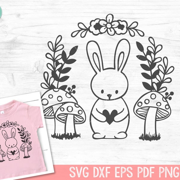 Bunny SVG, Easter Bunny SVG, Mushroom SVG, Happy Easter svg, Spring svg, Mushroom png, Cute Animal svg, Easter Bunny svg, Animal Face svg