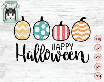 Pumpkins SVG, Happy Halloween SVG, pumpkin svg file, pumpkin cut file, halloween cut file, halloween clip art, vector