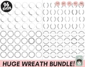 Wreath Bundle SVG, Laurel Leaf Wreath SVG files, Monogram Bundle svg, Wreath cut file, Circle Frame cut file, Split Monogram Wreath Bundle