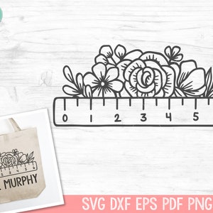 Teacher SVG, Back to School SVG, Teacher Gift SVG, Teacher Shirt svg, Floral Ruler svg, Flower Ruler svg, Teacher Life svg, School Supplies