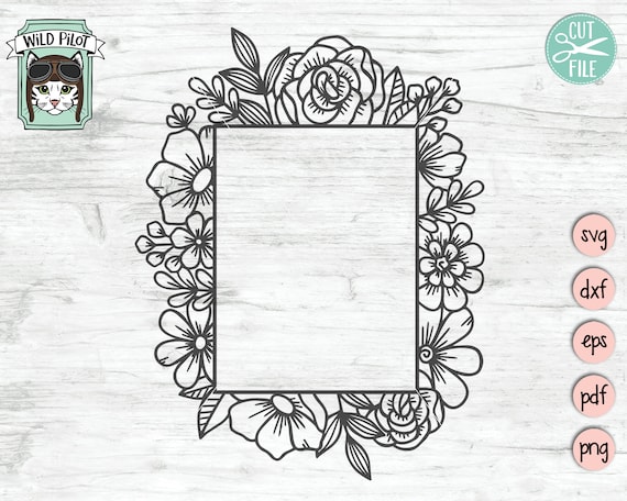 Free Rose Square Frame Design 1 SVG Cut File