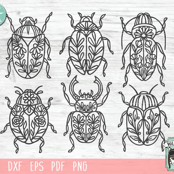 Bug Bundle SVG, Bug SVG-Dateien, Käfer SVG, Skarabäus SVG, Bug Schnittdatei, Marienkäfer SVG-Datei, Floral Bug SVG-Dateien, Bug Mandalas, Bug Blume svg