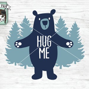 Cute Bear SVG, Bear svg file, Hug Me svg, Bear Hug svg file for Cricut, bear cut file, cute bear clipart, cute bear vector