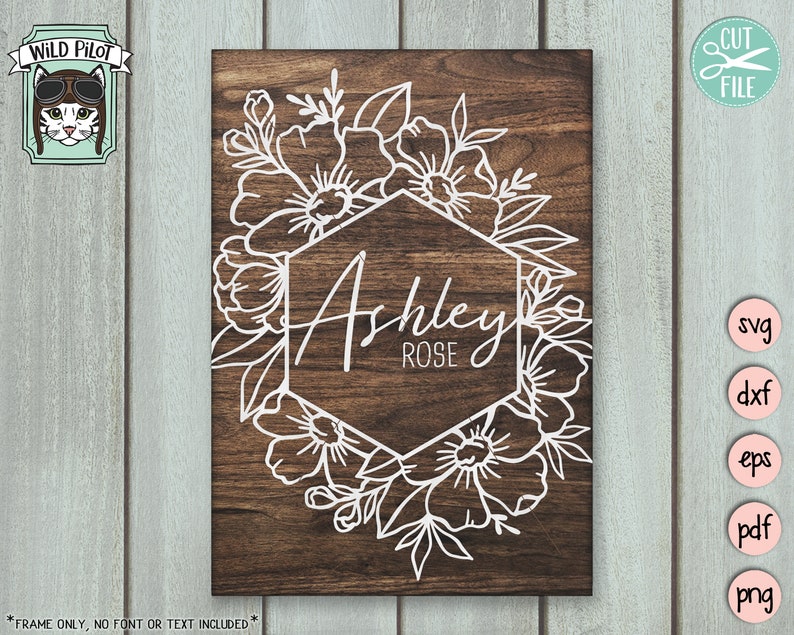 Download Floral Frame SVG Floral Frame cut File Hexagon Flower ...