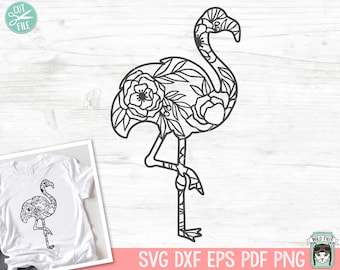 Flamingo Silhouette SVG bestand, Flamingo Cut bestand, Floral Flamingo svg bestand, Flamingo Bloemen svg bestand, Zomer svg bestand, Flamingo png bestand