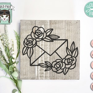 Download Floral Envelope SVG file Valentines Day svg Love Letter SVG | Etsy