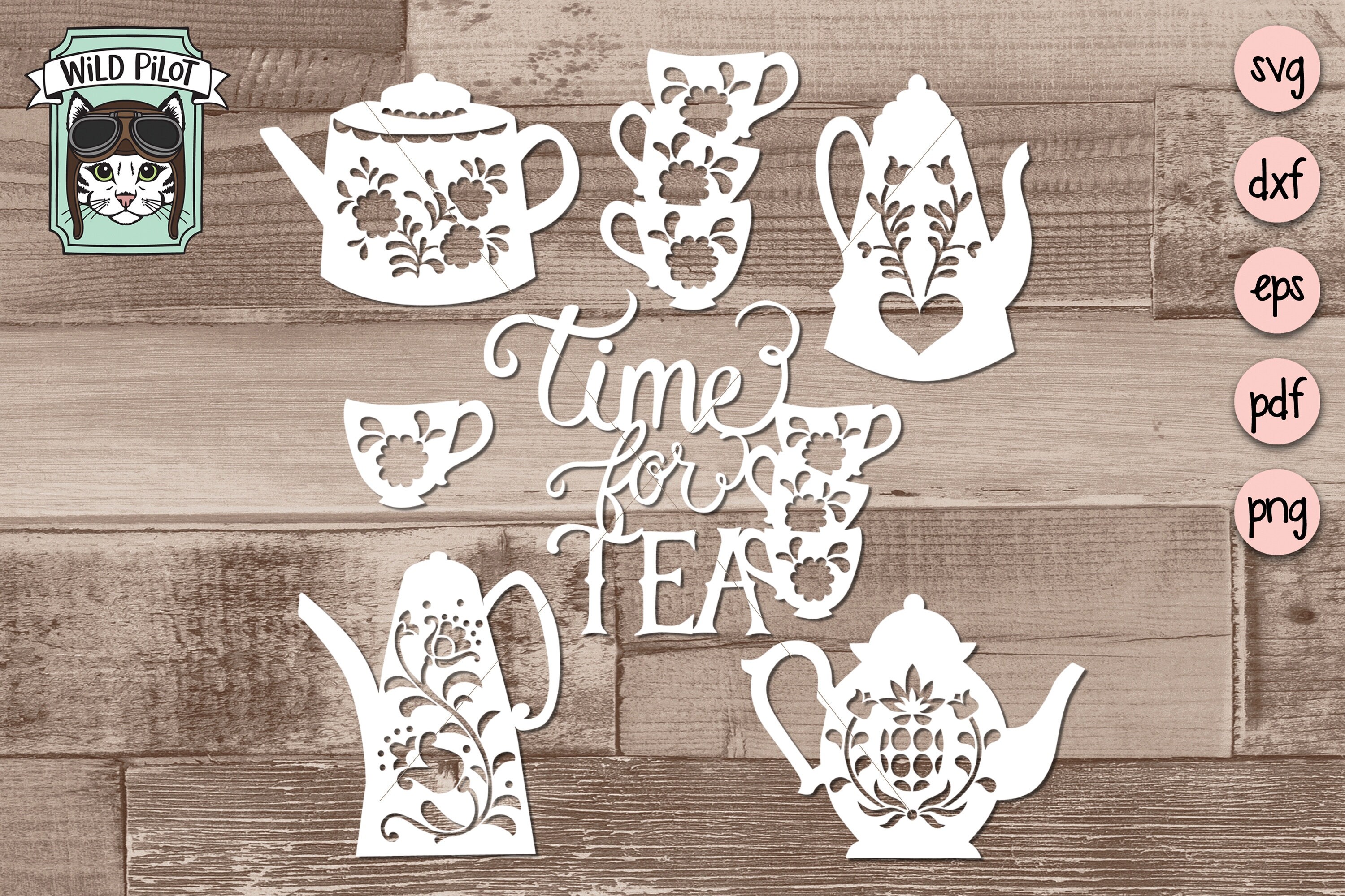 Tea Party SVG Teapot SVG Tea Cup svg Teaparty Bundle Tea | Etsy