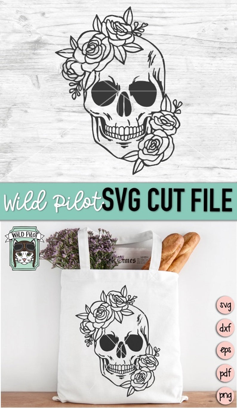 Download Skull svg file Flower Skull svg Skull cut file Floral ...