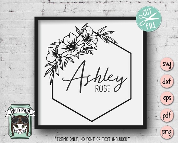 Download Flower Frame Svg Hexagon Flower Frame Svg Floral Frame Cut Etsy