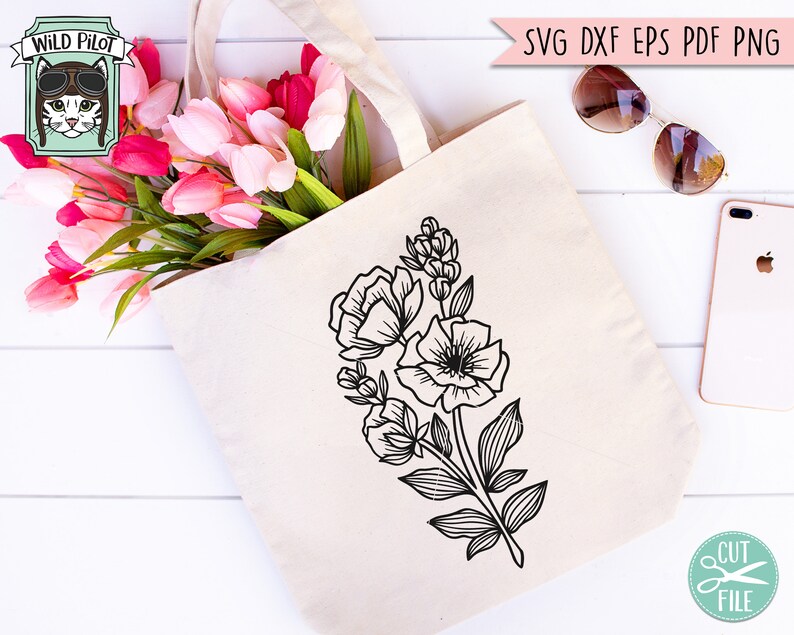 Blomma SVG-filer, Bukett SVG-fil, Blombukett SVG, Blomklippsfiler, Blom Clipart, Blombukett, Blombukett, Bröllopssvg bild 3