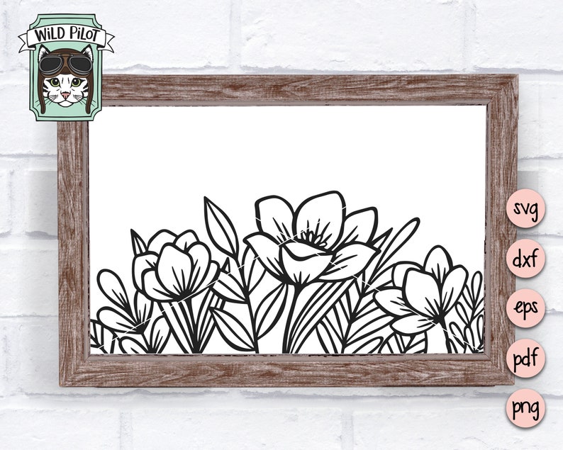 Flower Border SVG Flower Monogram Split Monogram Floral | Etsy