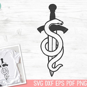 Sword SVG, Snake SVG, Snake Cut File, Sword Png, Tattoo Svg, Animal Svg ...
