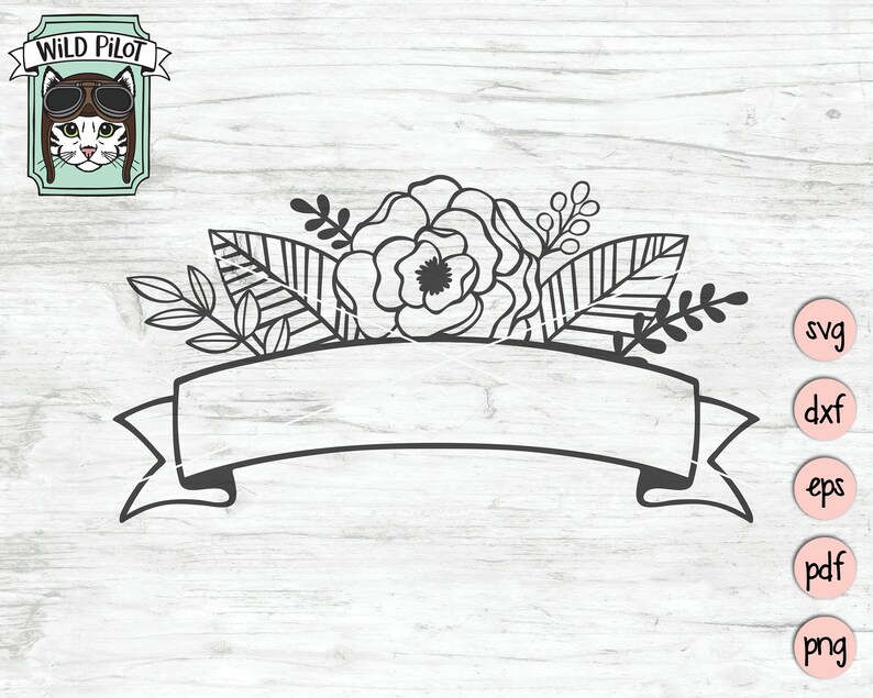 Download Ribbon Banner Floral SVG Welcome Wedding SVG File Wedding ...
