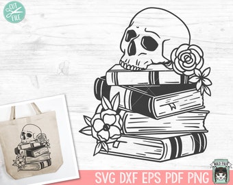 Book SVG, Skull SVG, Halloween SVG, Mystical svg, Reading svg, Floral Book svg, Book Lover svg, Flower Book svg, Librarian svg, Teacher svg