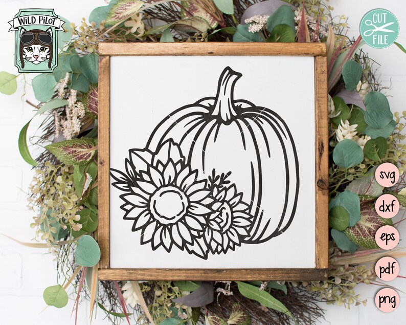 Download Floral Pumpkin SVG file Sunflower Pumpkin svg Flower ...