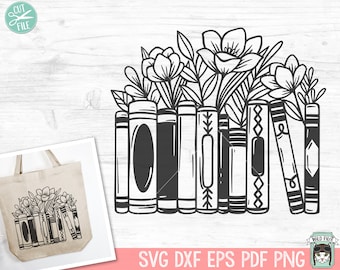 Book SVG, Reading SVG, Floral Book svg, Book Lover SVG, Flower Book svg, Librarian svg, Library svg, Reading png, Teacher Shirt svg